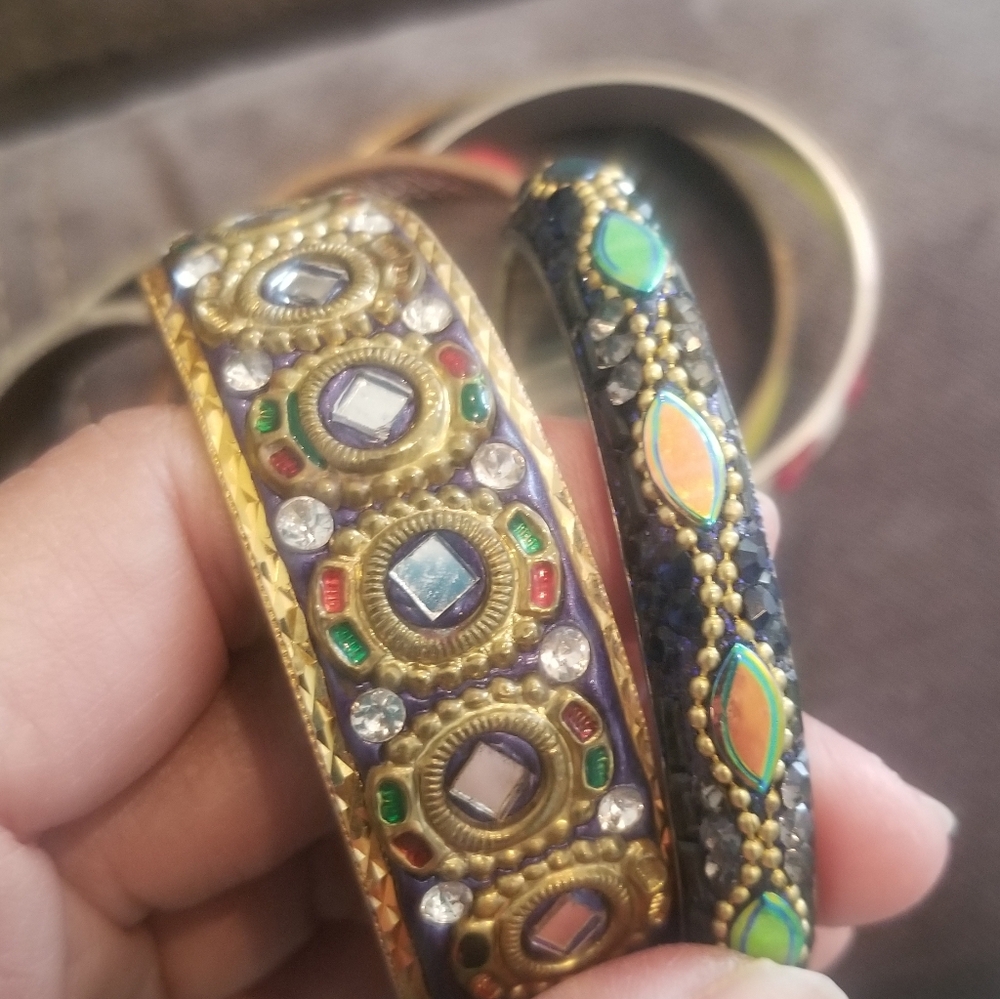 Multi Colored Bangles Exotic Bracelets Spring Summer - Picture 4 of 9